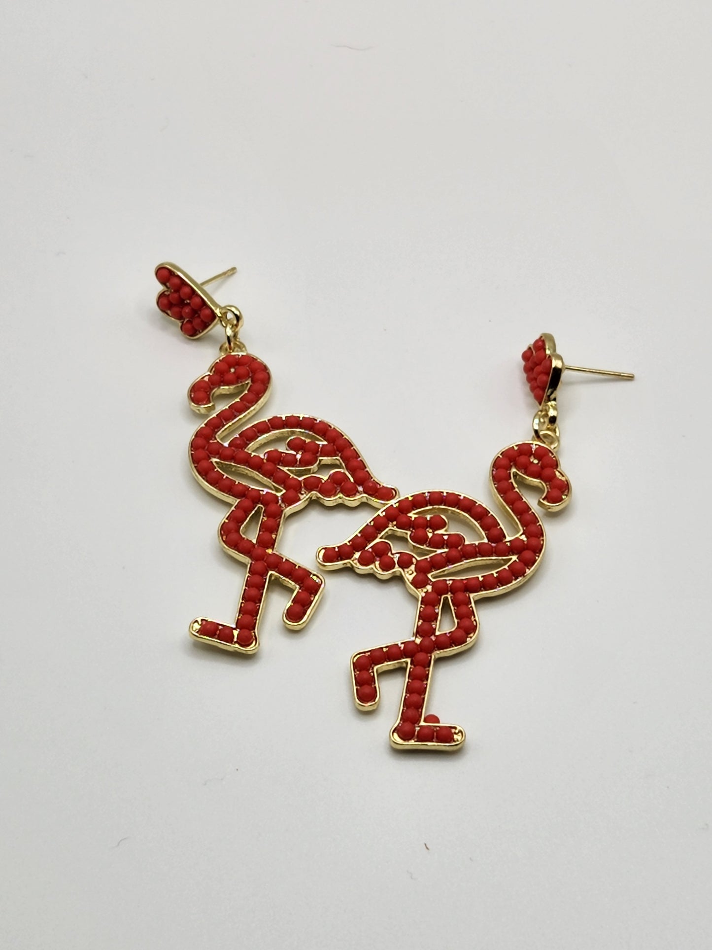Gold Beaded Flamingo