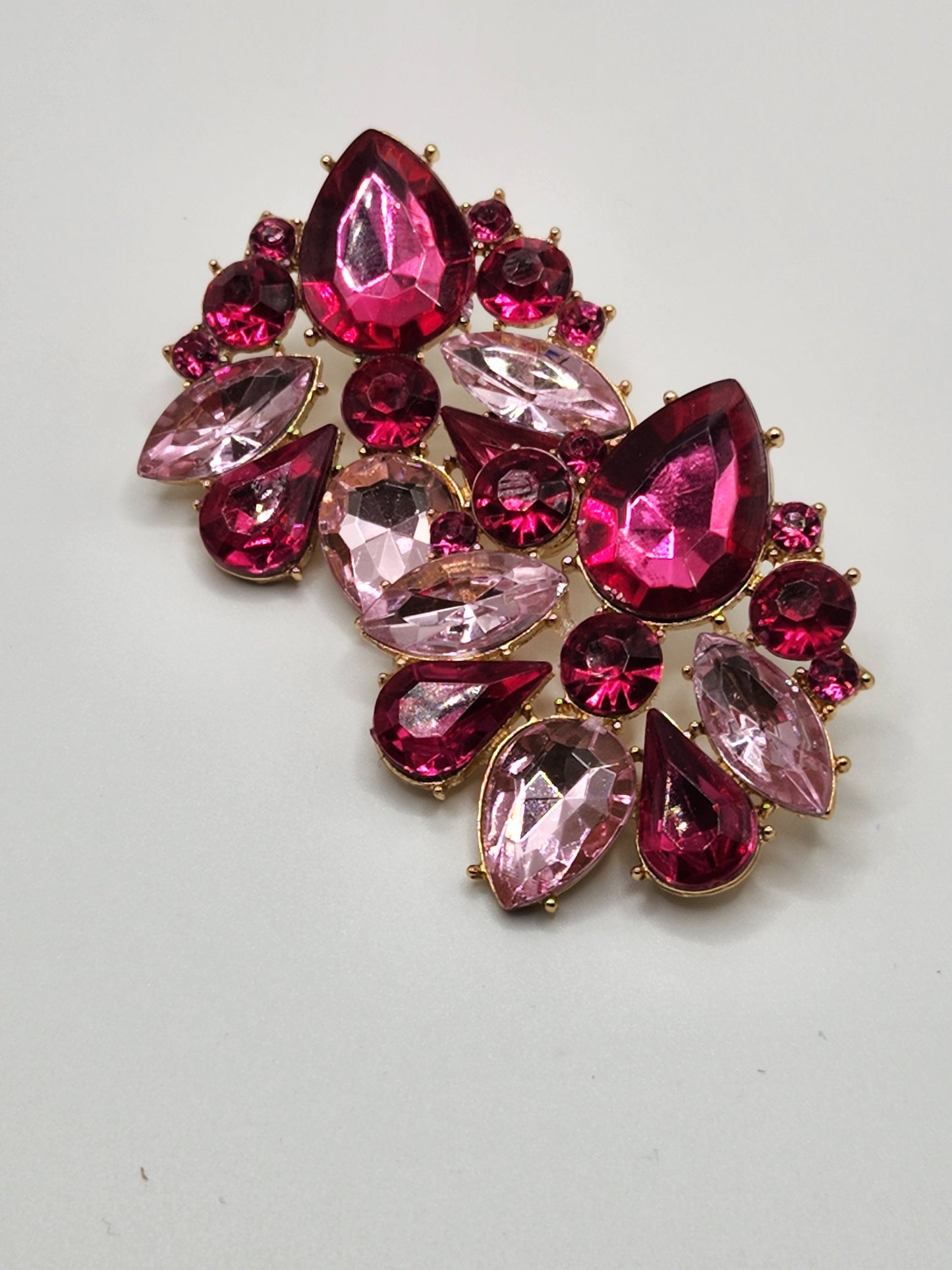 Mixed Pink and Gold Jeweled Stud