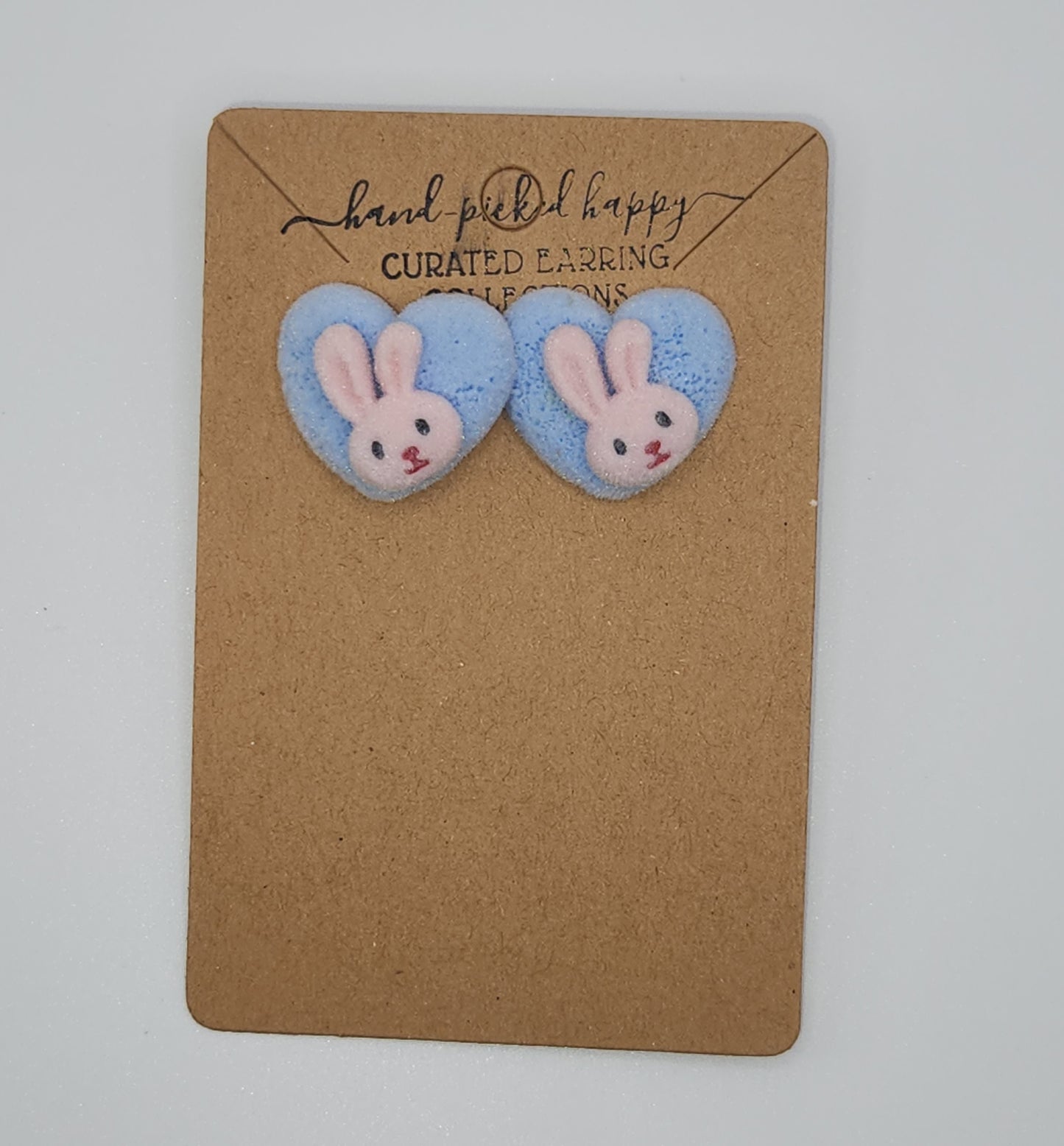 Fuzzy Blue Heart Bunny