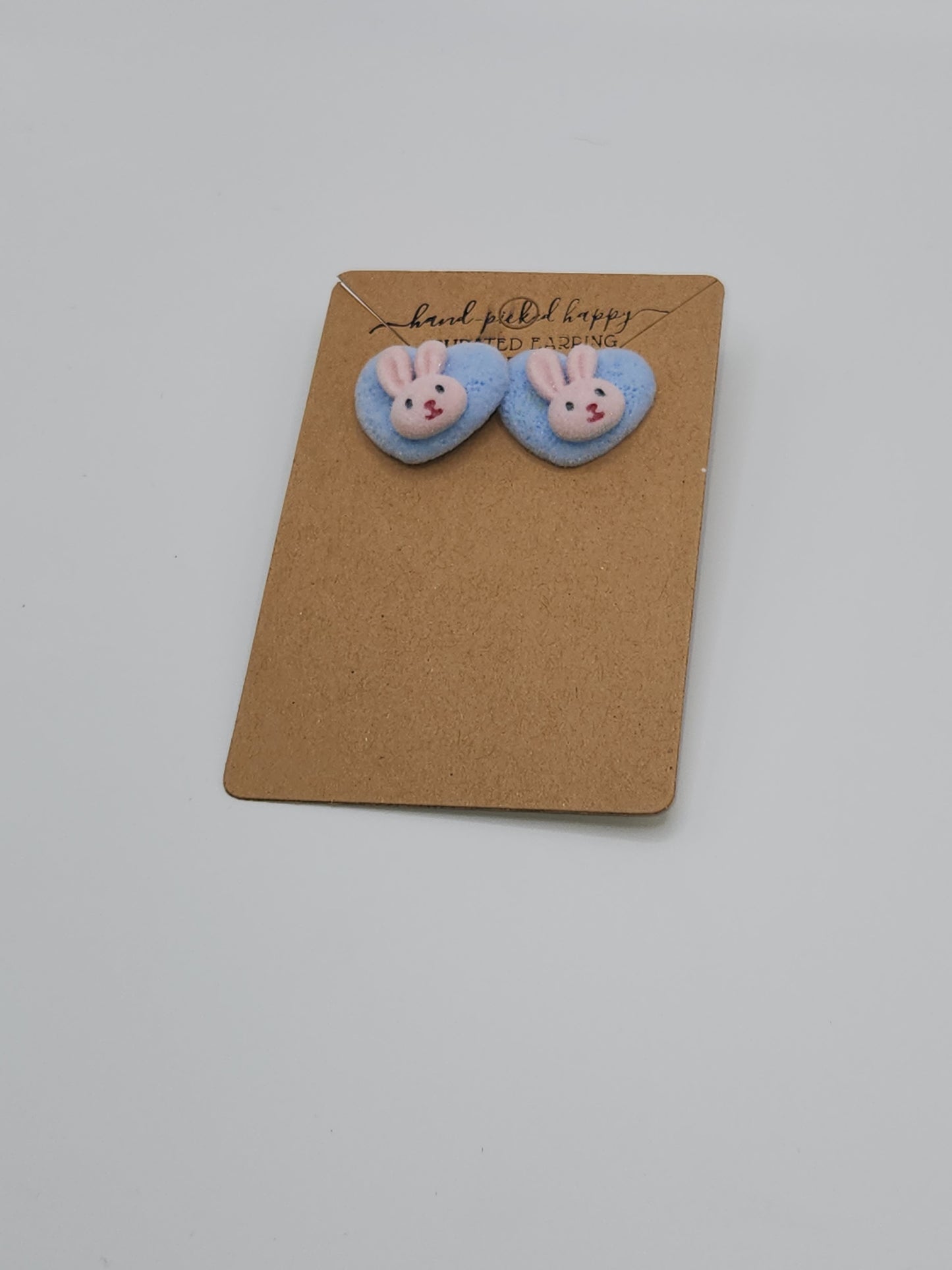 Fuzzy Blue Heart Bunny