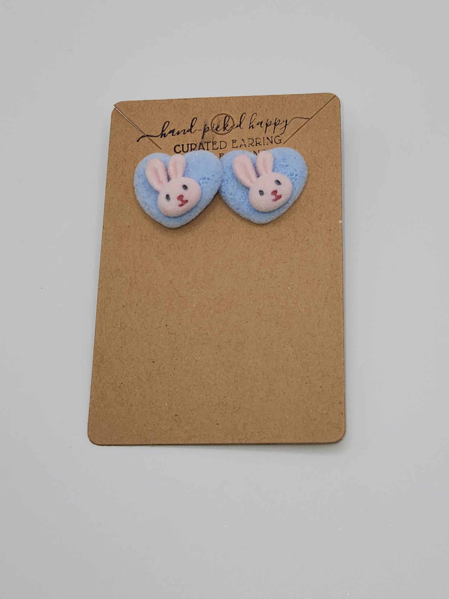 Fuzzy Blue Heart Bunny