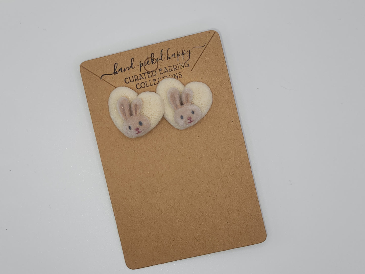 Fuzzy Tan Heart Bunny