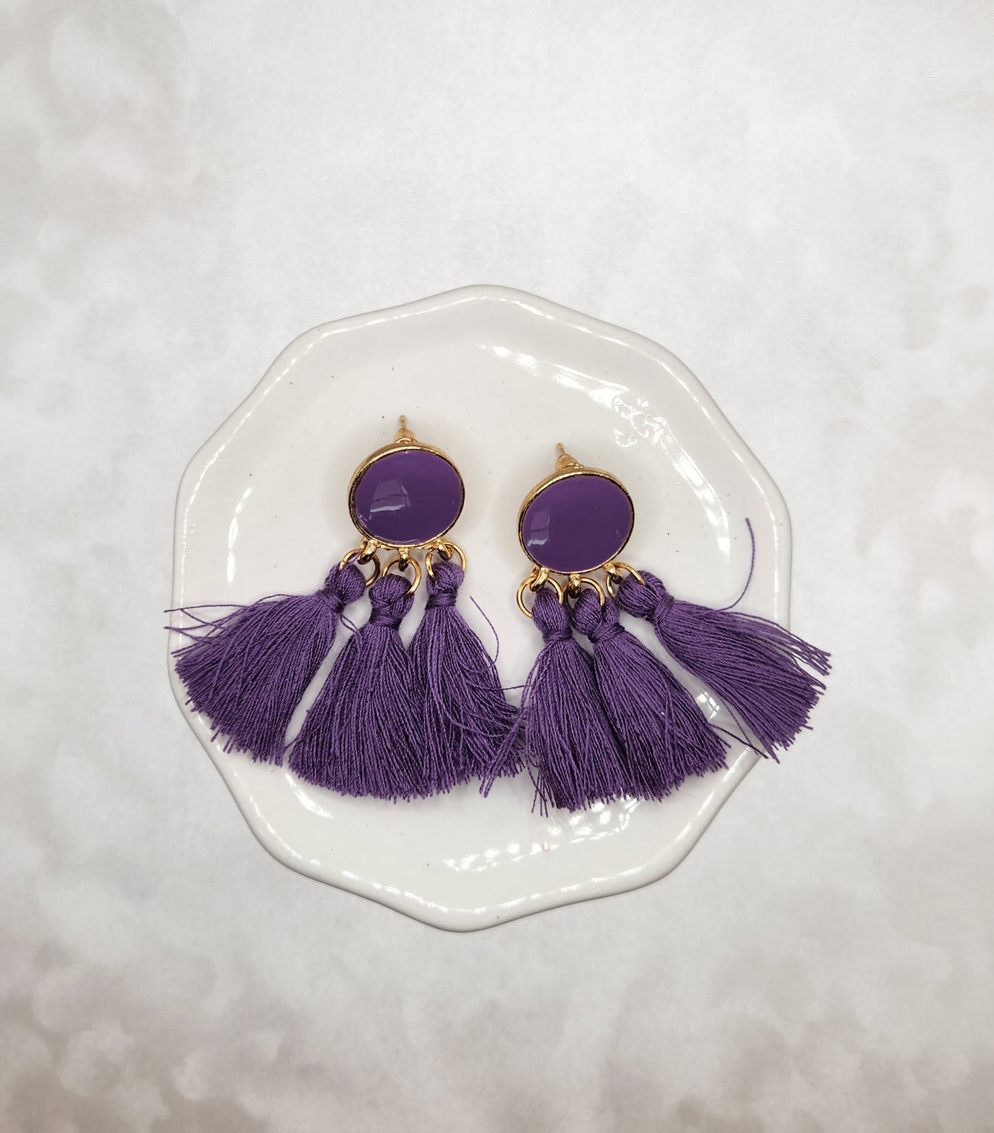 Purple and Gold Petite Tassel
