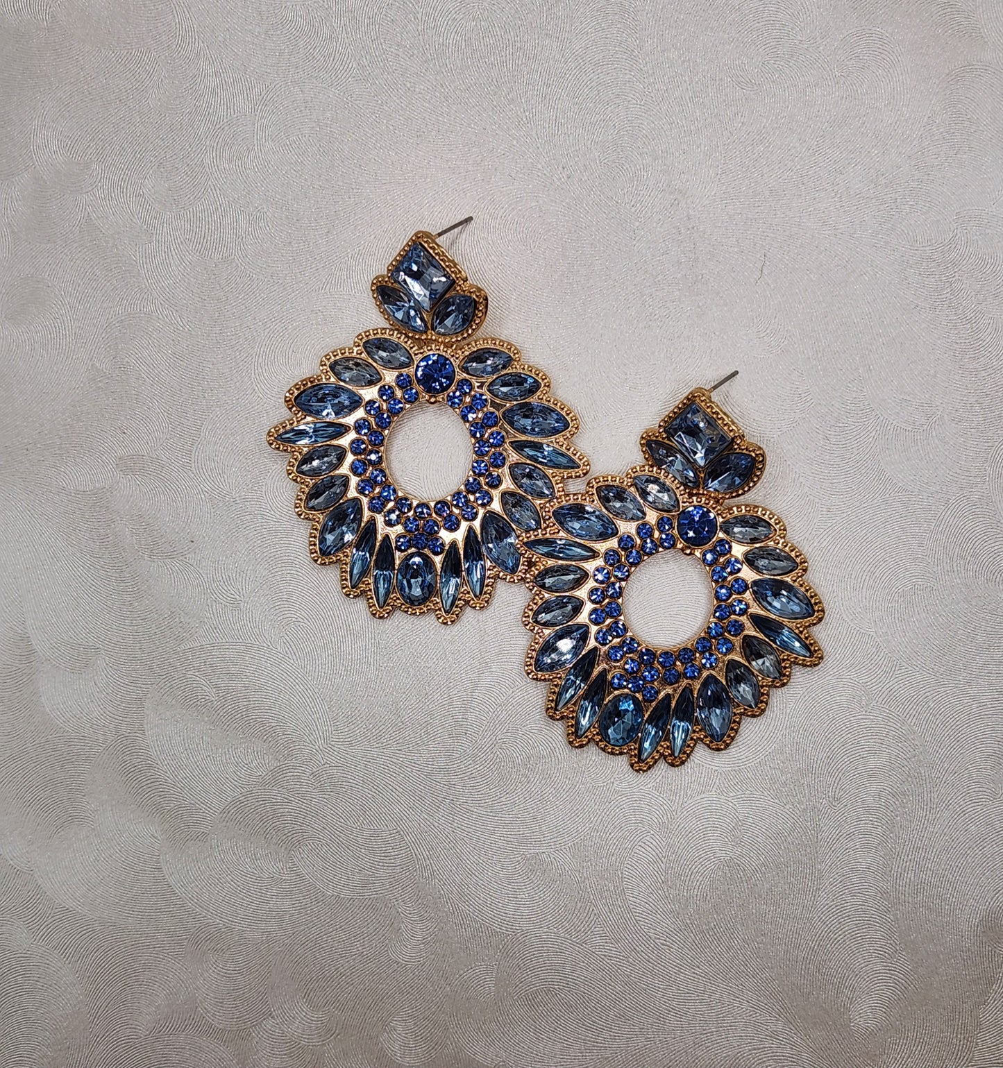 Sky Blue and Gold Gemmed Statement