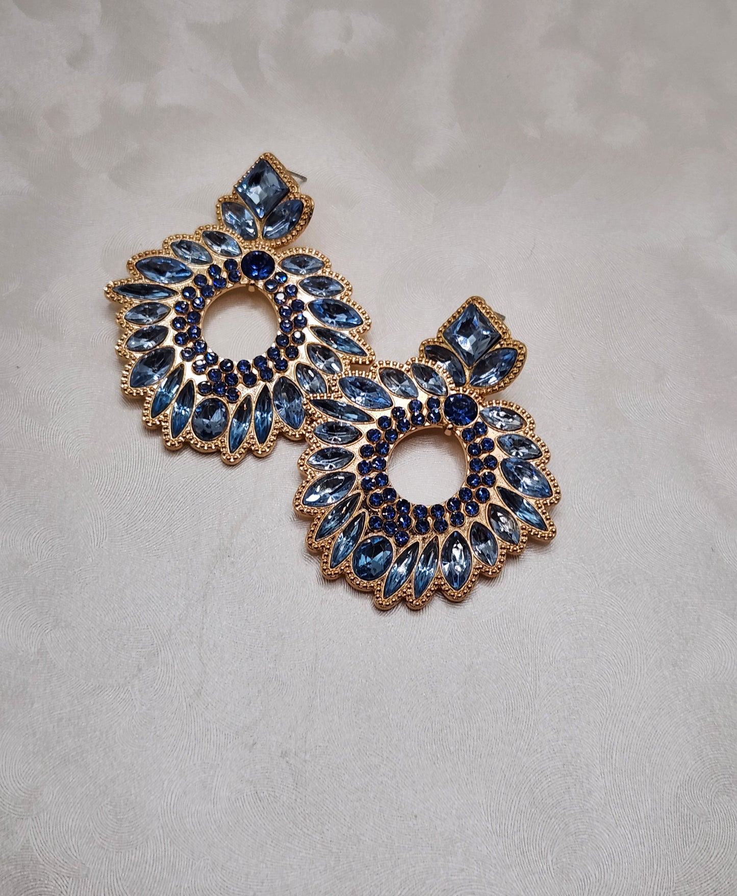 Sky Blue and Gold Gemmed Statement