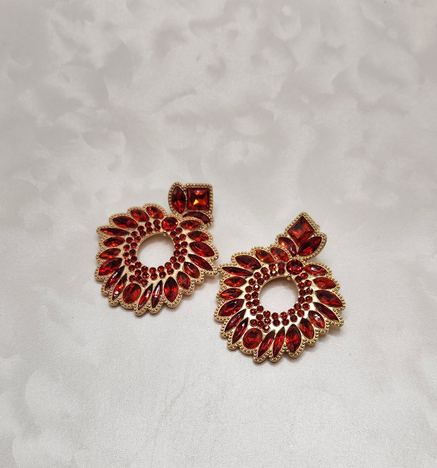 Red and Gold Gemmed Statement