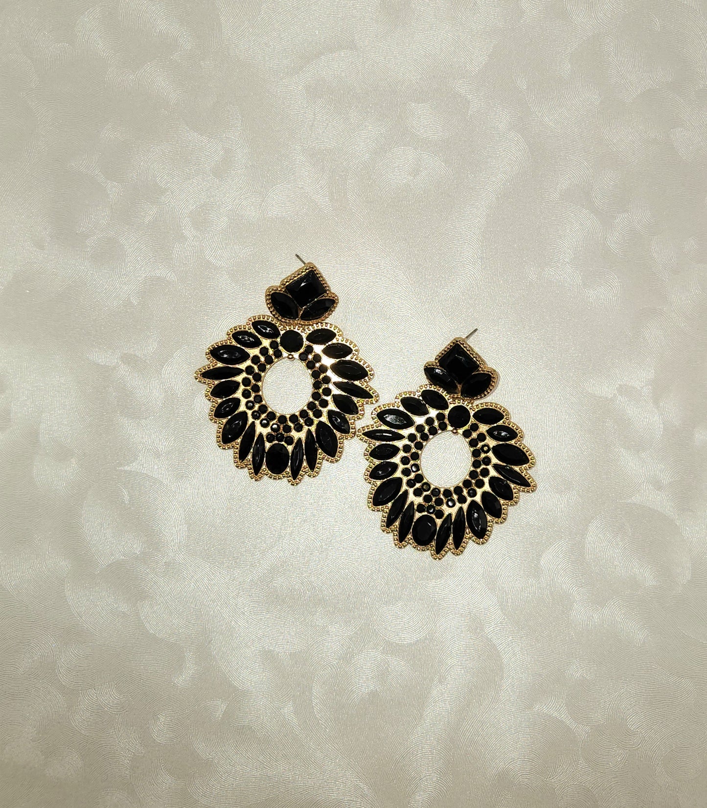 Black and Gold Gemmed Statement