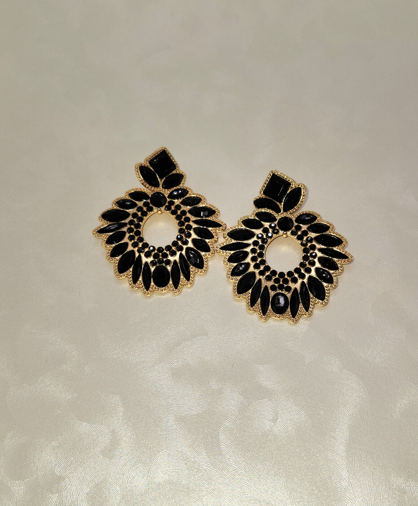 Black and Gold Gemmed Statement