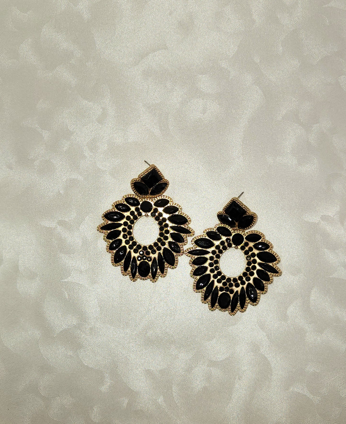 Black and Gold Gemmed Statement