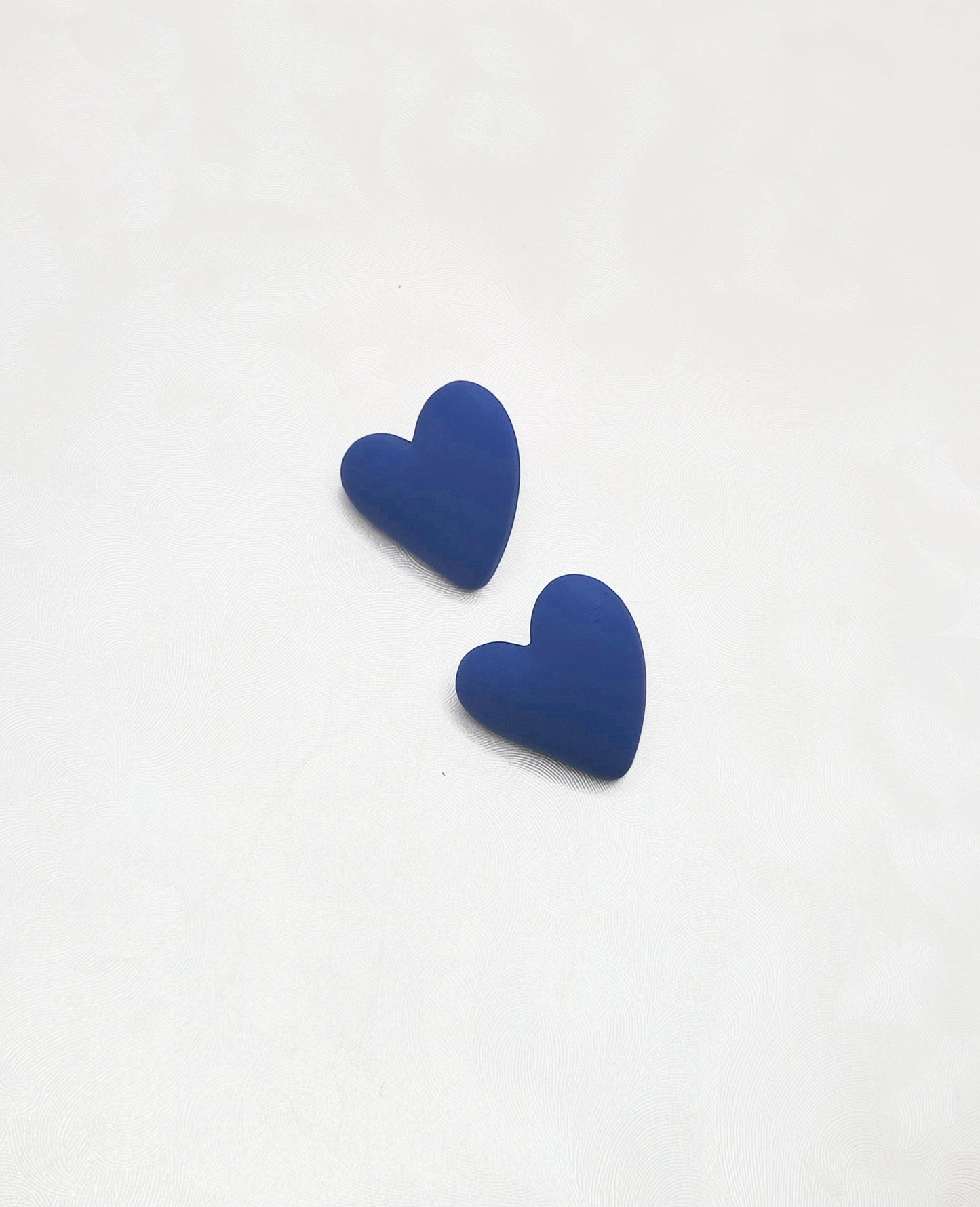 Blue Clay Heart Stud