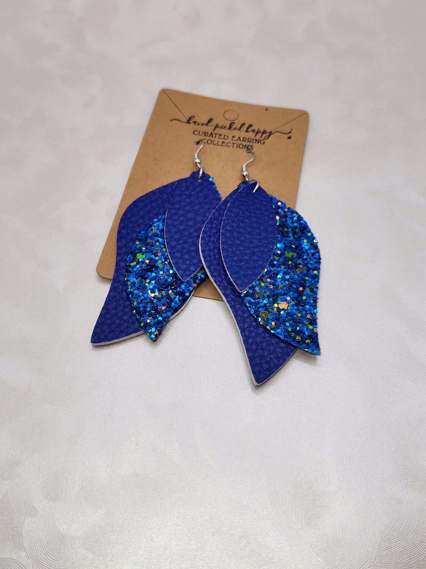 Blue Leather/Glitter