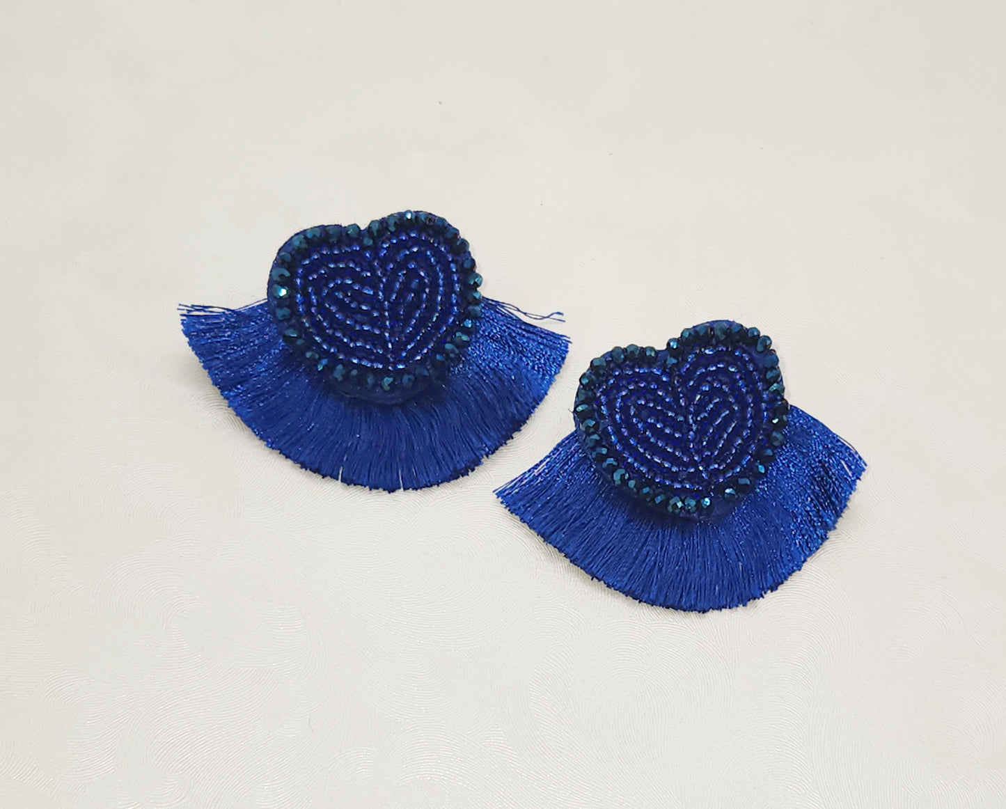 Royal Blue Beaded Heart