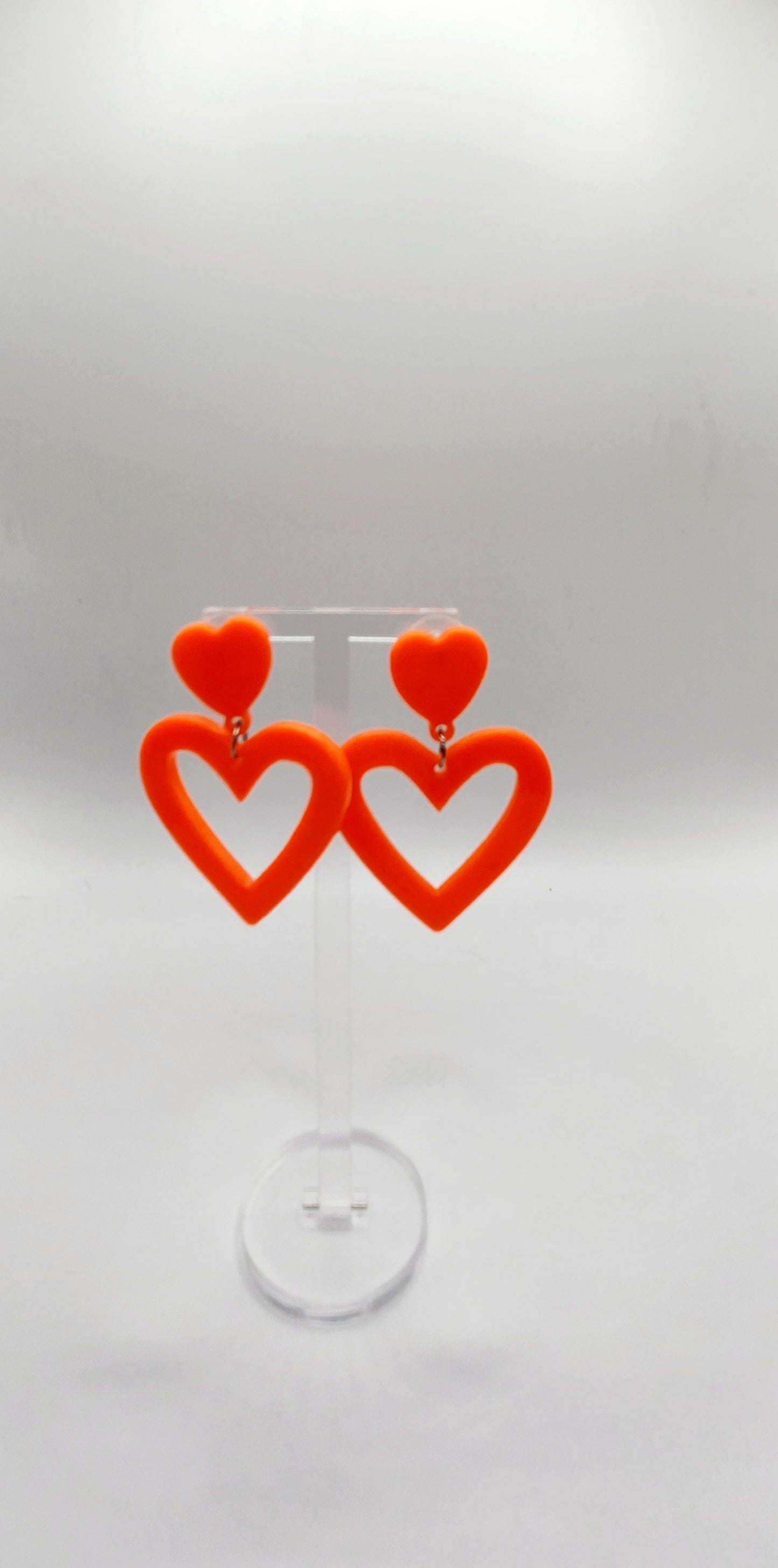 Neon Orange Hearts