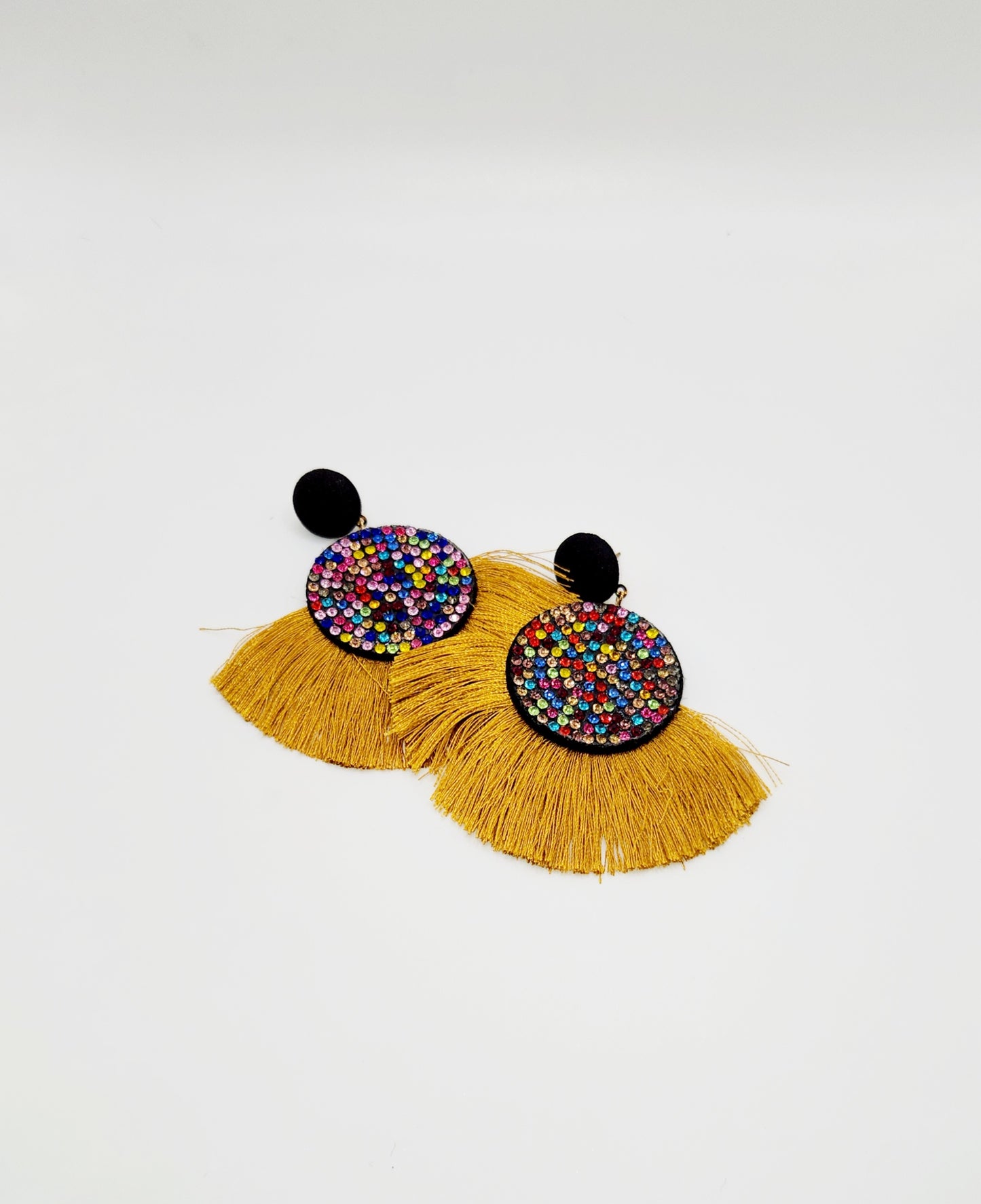 Mustard Rhinestone and Fringe