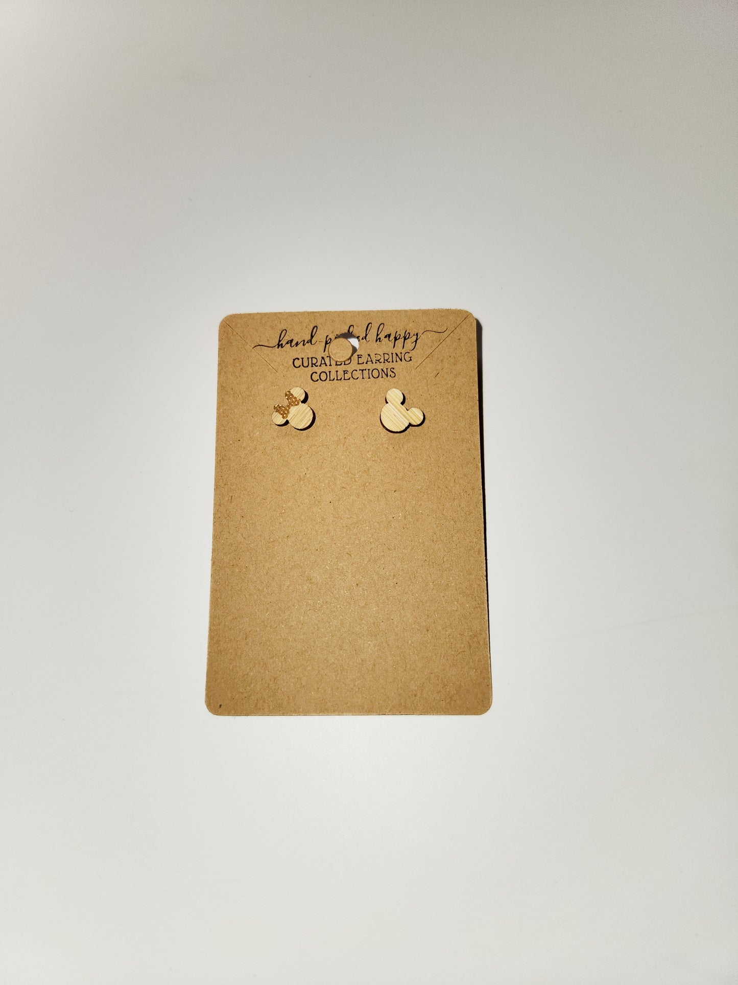 Wood Mickey and Minnie Stud