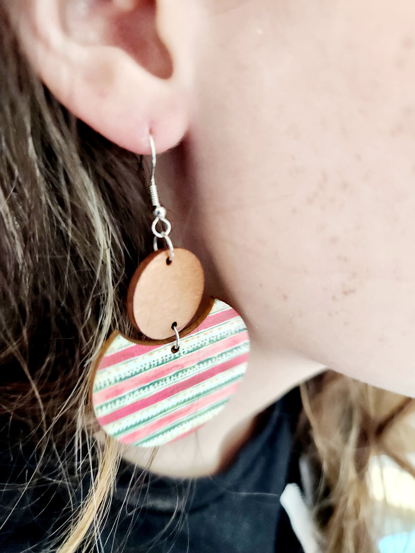 Wood Christmas Stripe Circle