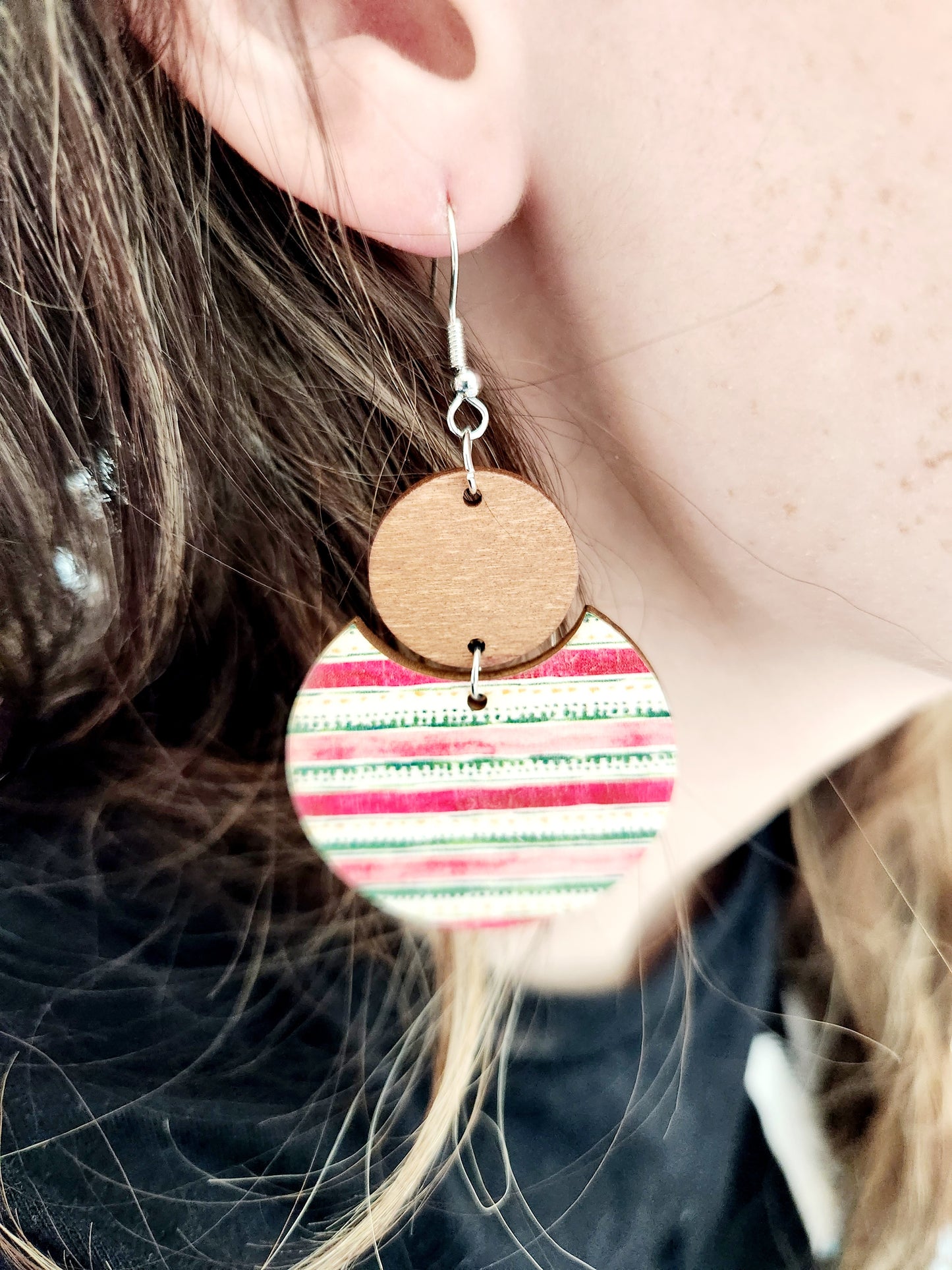 Wood Christmas Stripe Circle