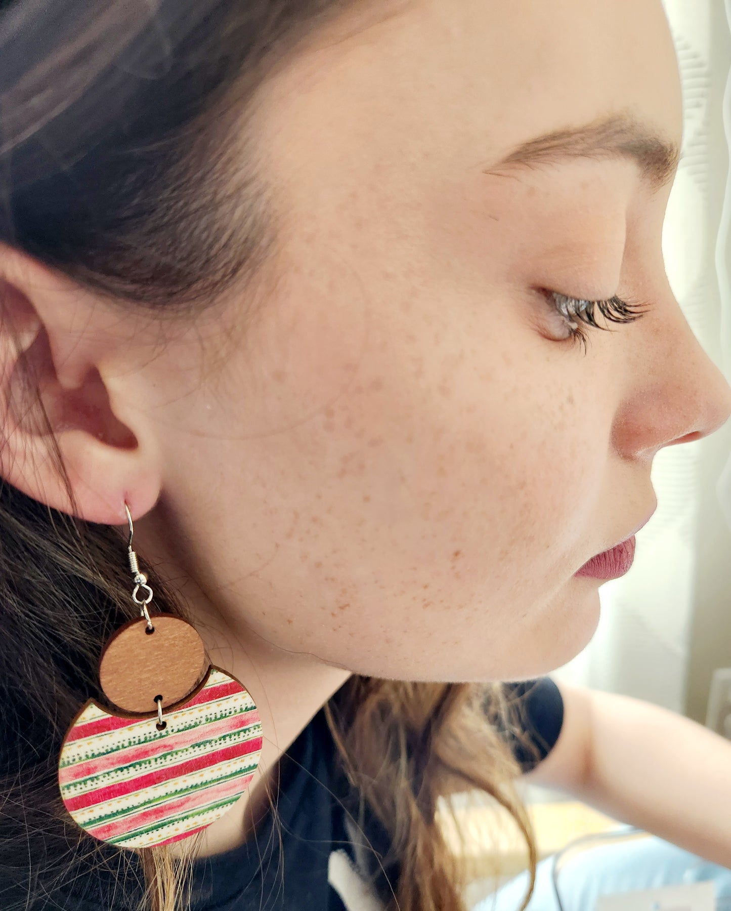 Wood Christmas Stripe Circle