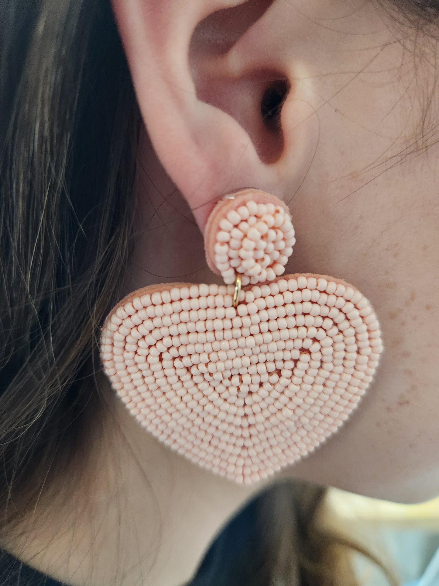 Beaded Heart - Light Pink
