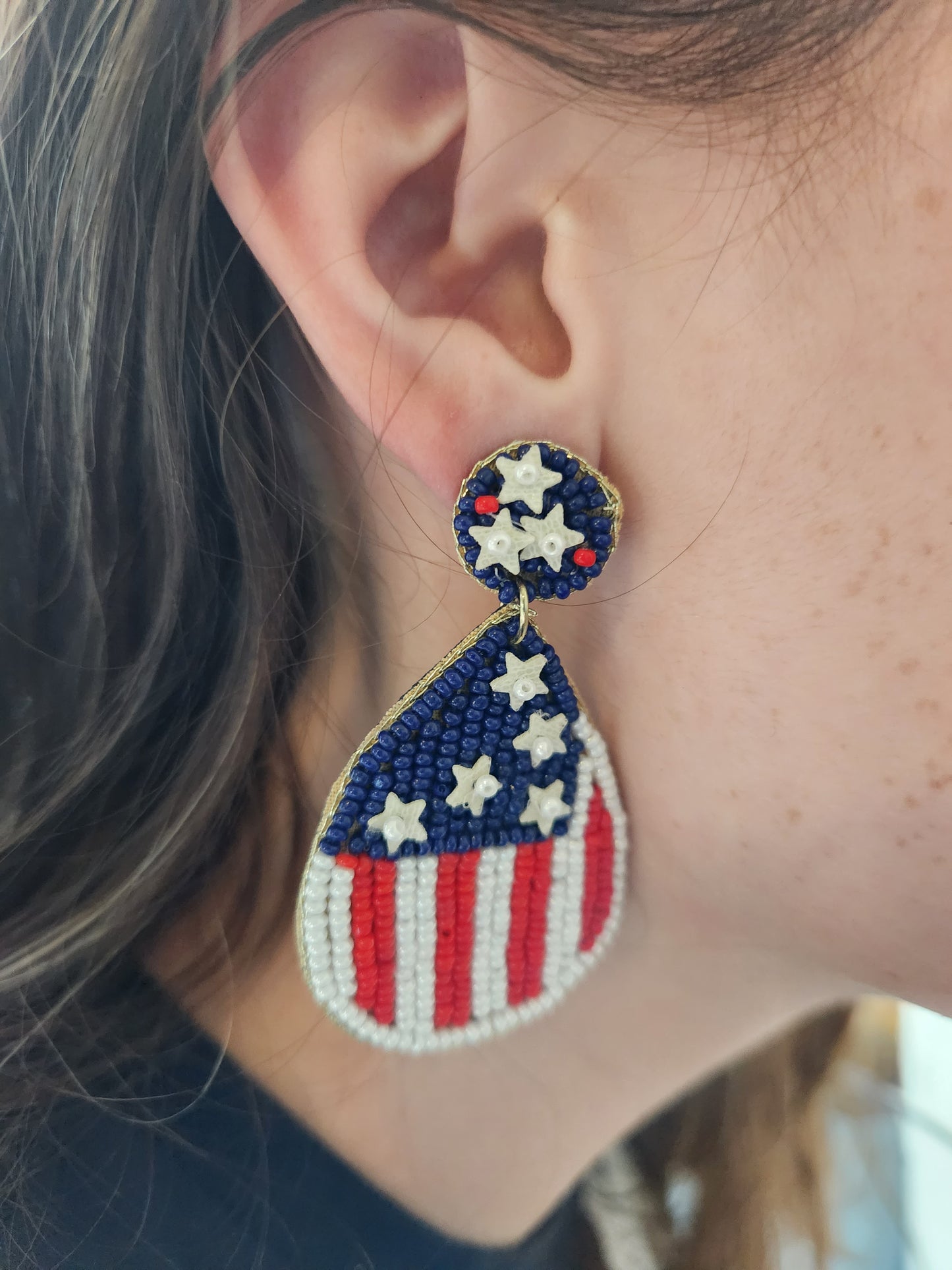 Seeded Patriotic Teardrop