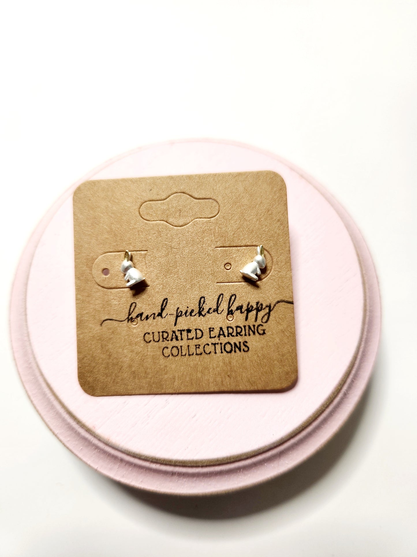 Petite Silver Bunny Stud
