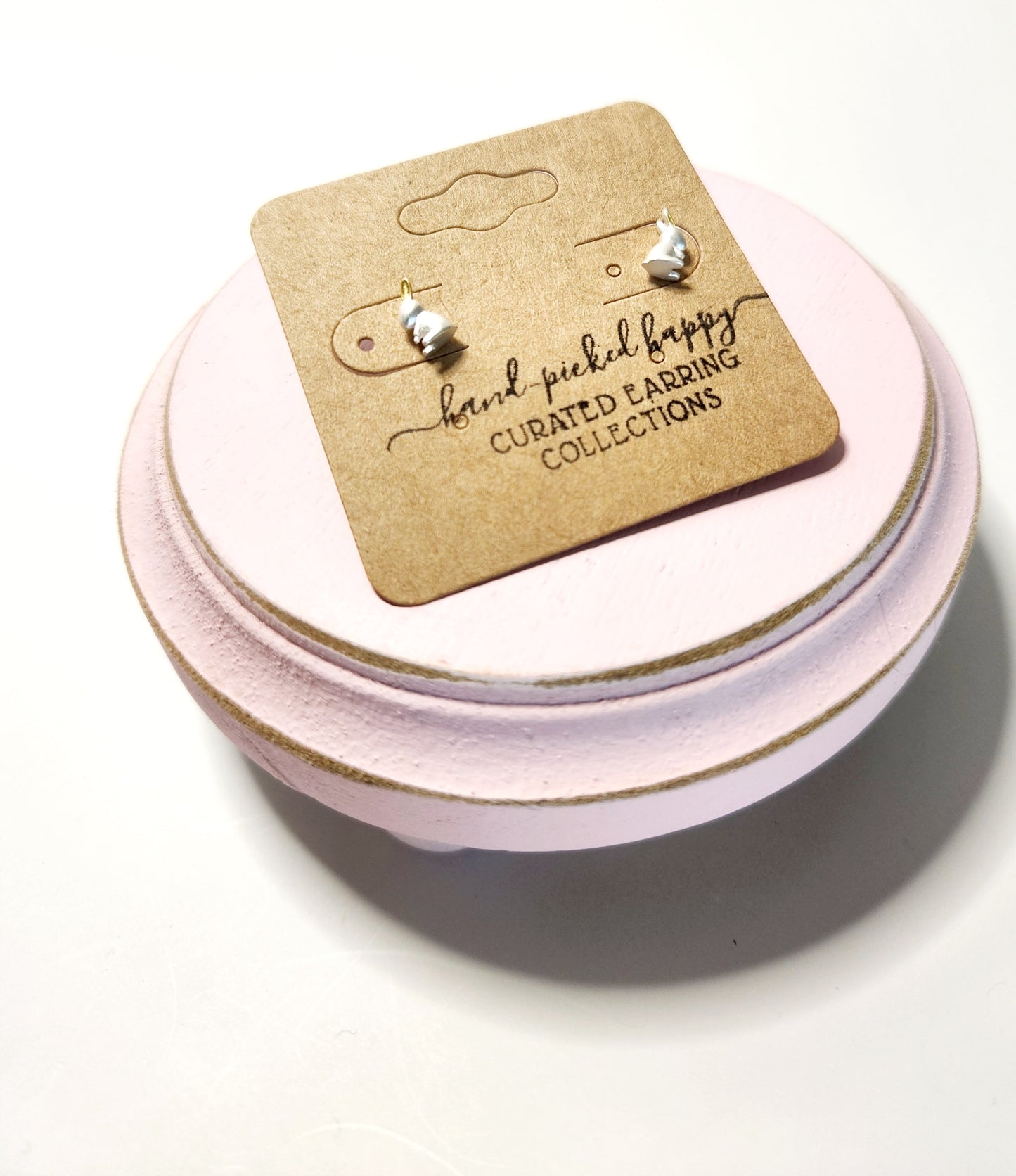 Petite Silver Bunny Stud