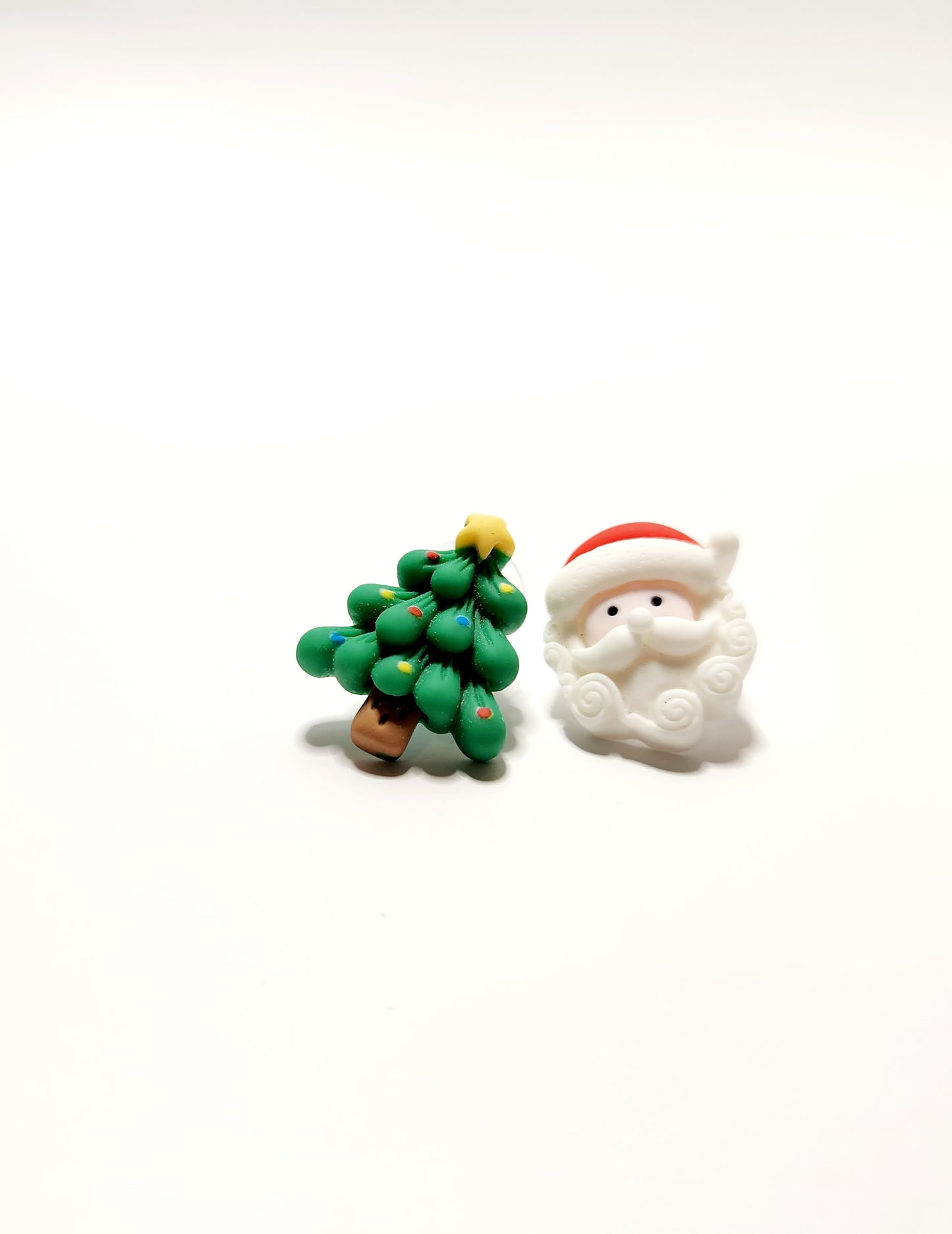 Christmas Tree and Santa Clay Stud