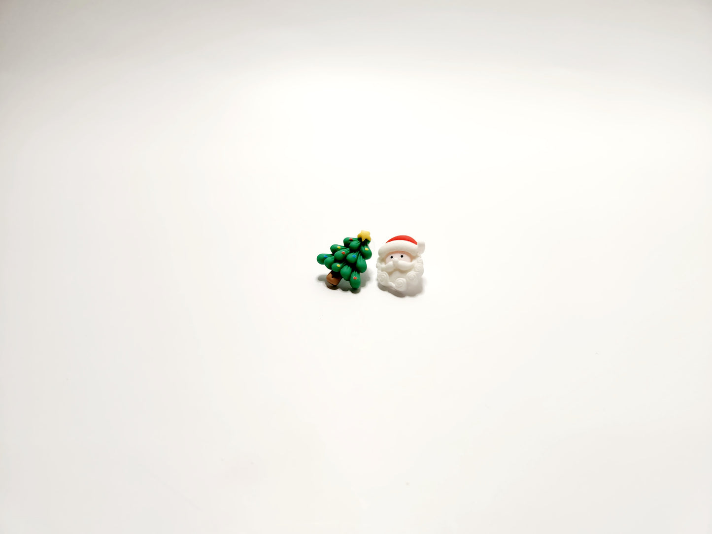 Christmas Tree and Santa Clay Stud