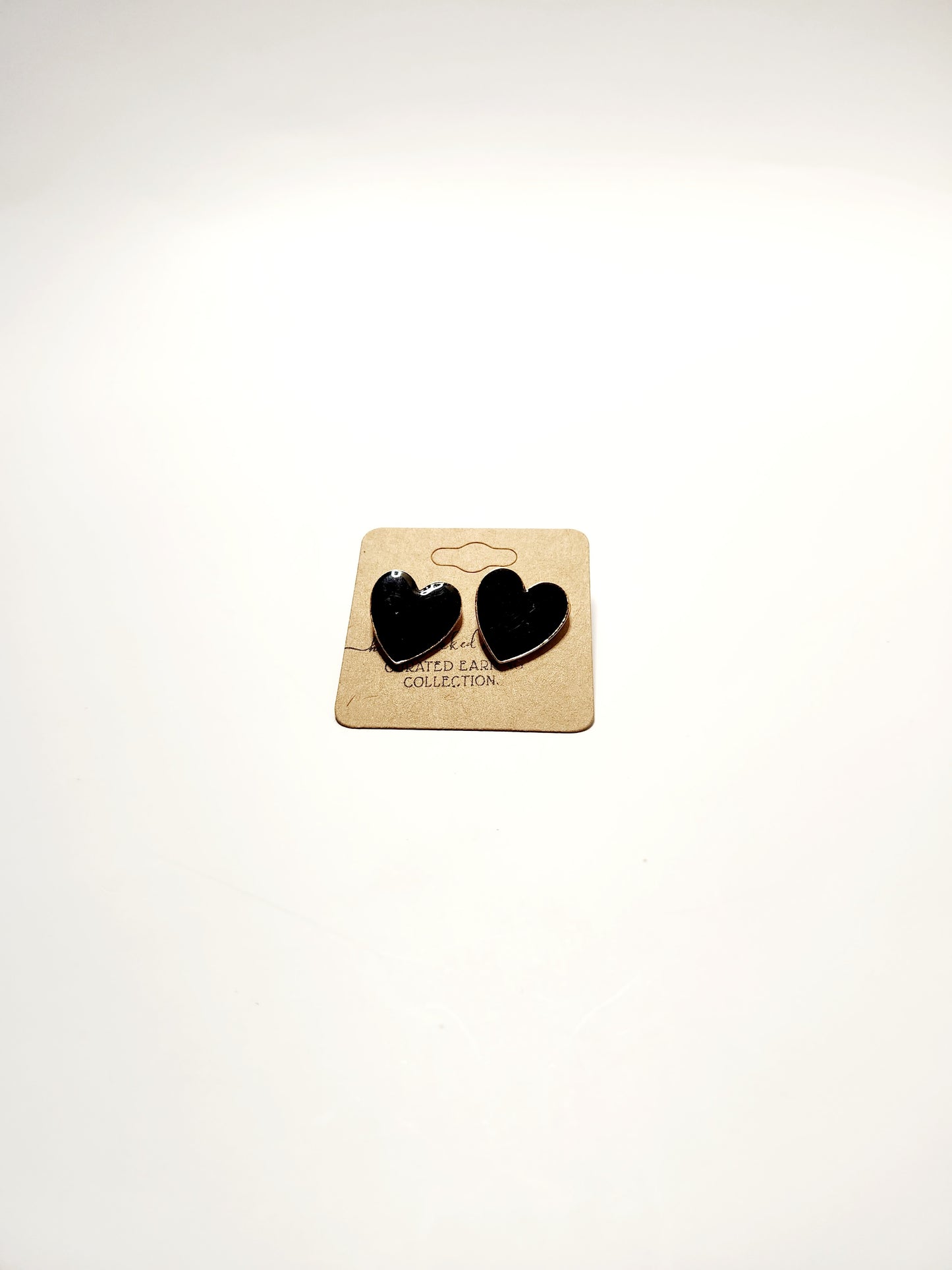 Black/Gold Heart Stud