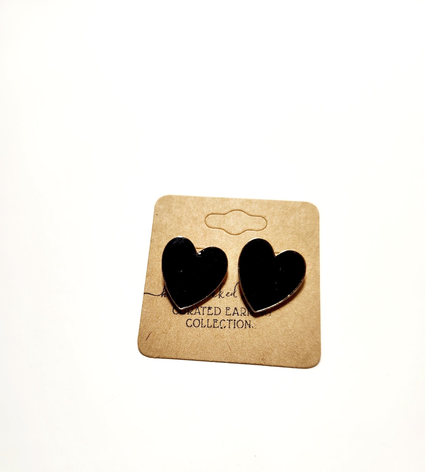 Black/Gold Heart Stud