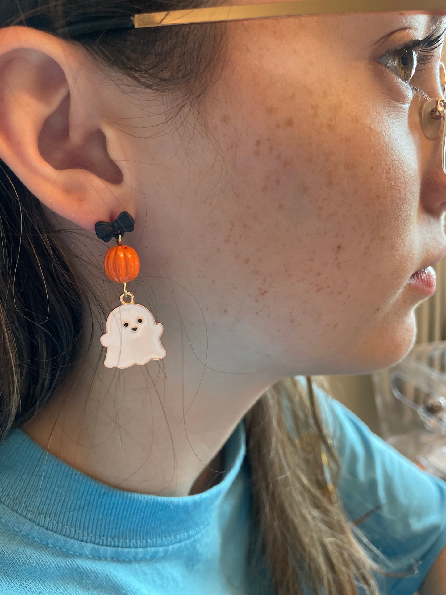 Bow, Pumpkin, Ghost Dangle