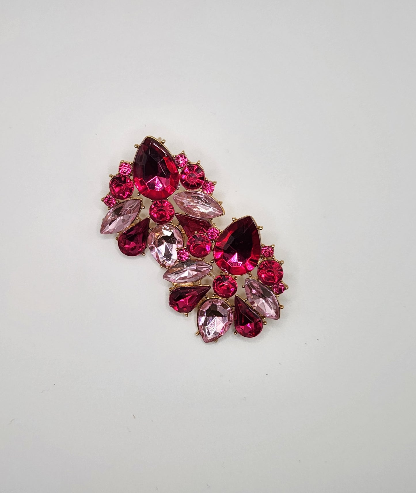 Mixed Pink and Gold Jeweled Stud