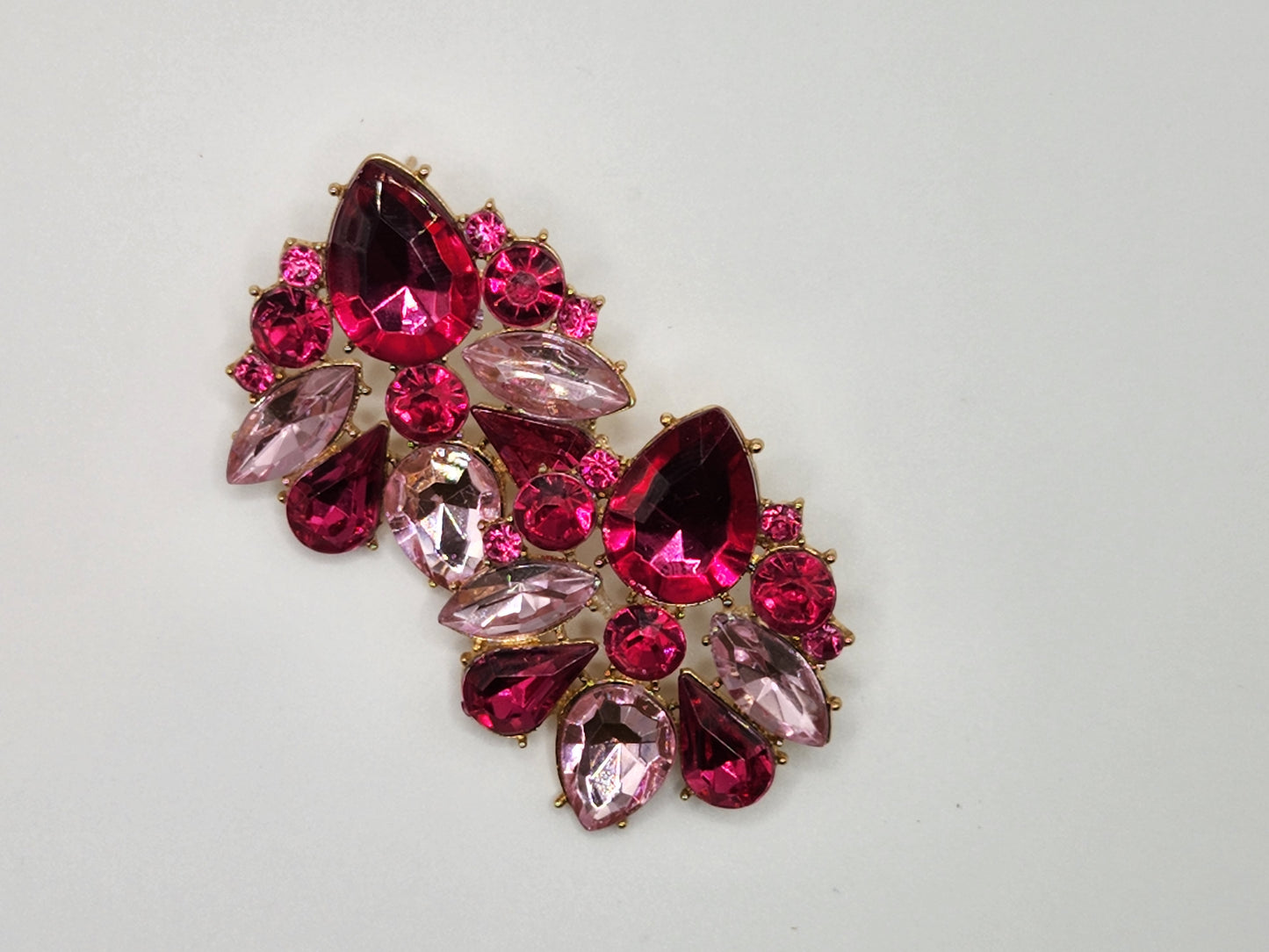 Mixed Pink and Gold Jeweled Stud