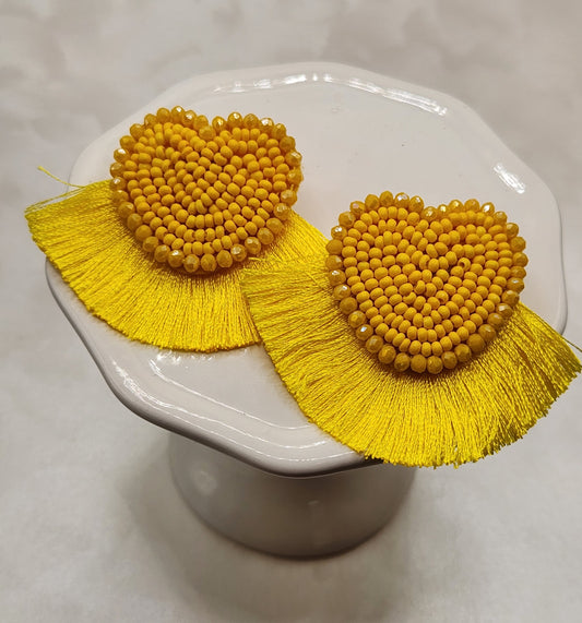 Yellow Beaded Heart