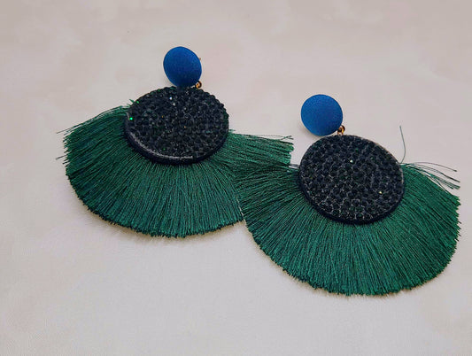 Green Rhinestone and Fringe