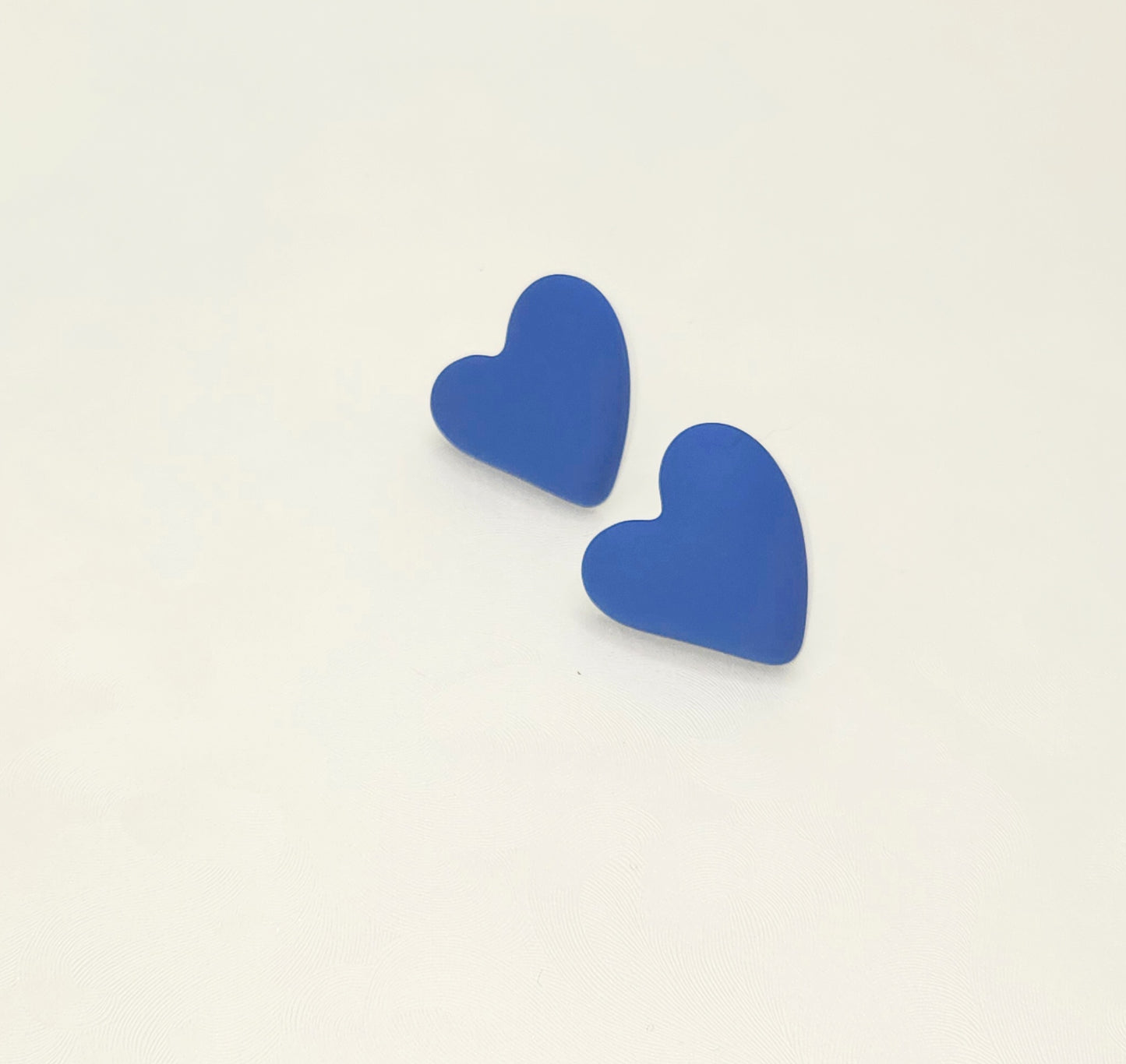 Blue Clay Heart Stud