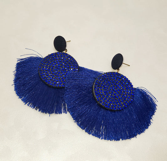 Blue Rhinestone and Fringe