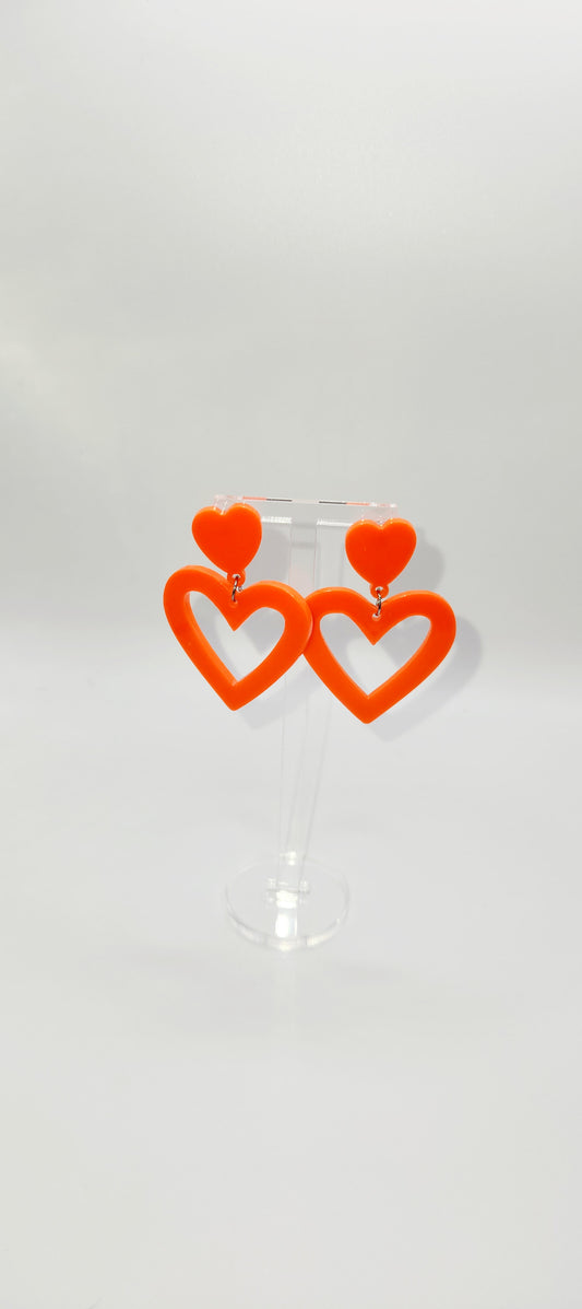 Neon Orange Hearts