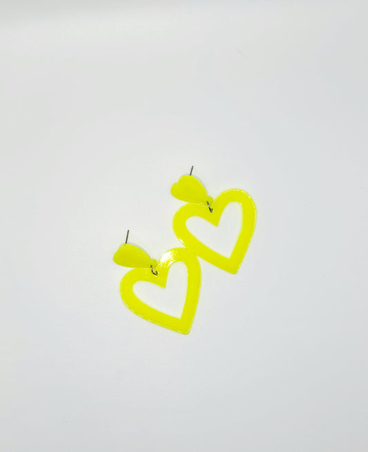 Neon Yellow Hearts