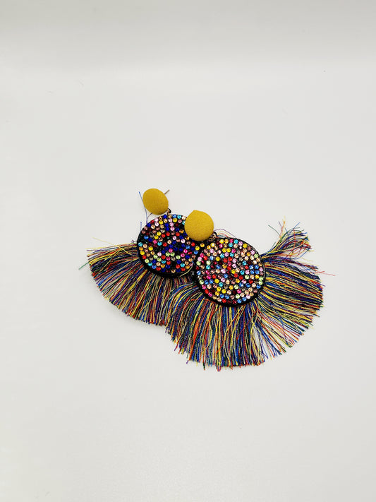 Multi-colored Rhinestone and Fringe