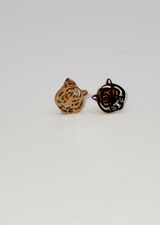 Rose Gold Tiger Stud