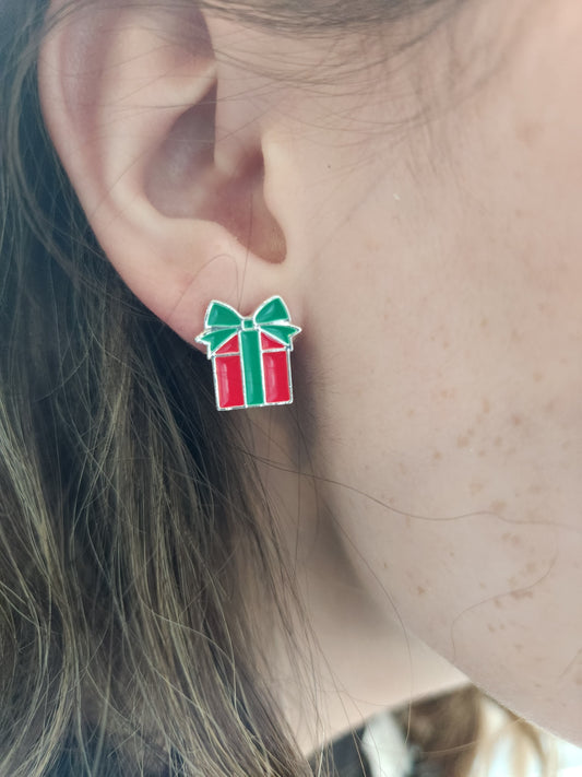 Red and Green Gift Stud