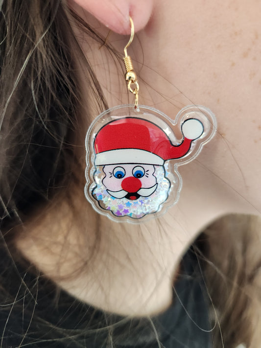 Clear Glitter Santa Claus