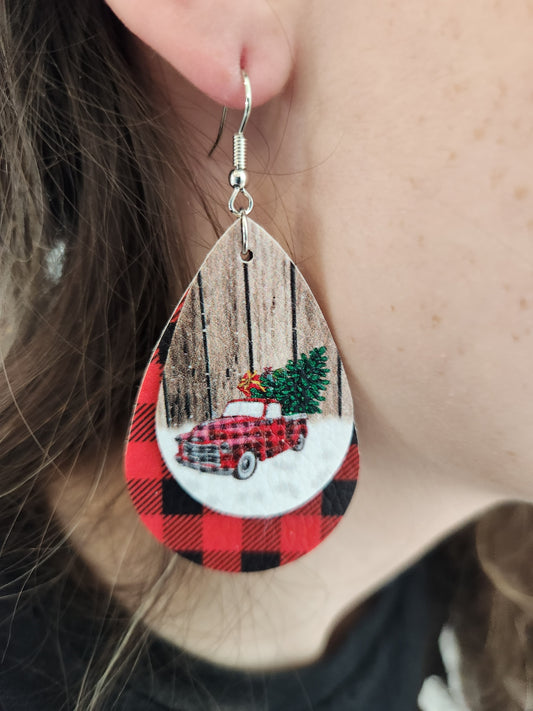 Christmas Tree Truck Layered Buffalo Plaid