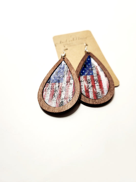 Patriotic Wood Teardrop