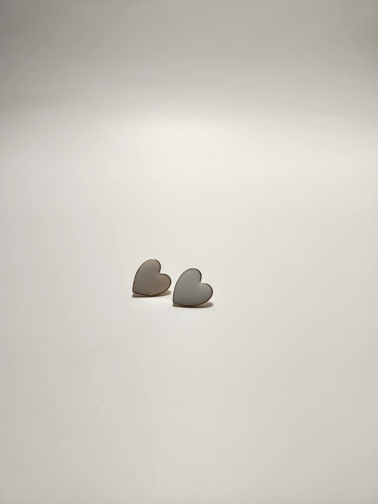 White/Gold Heart Stud