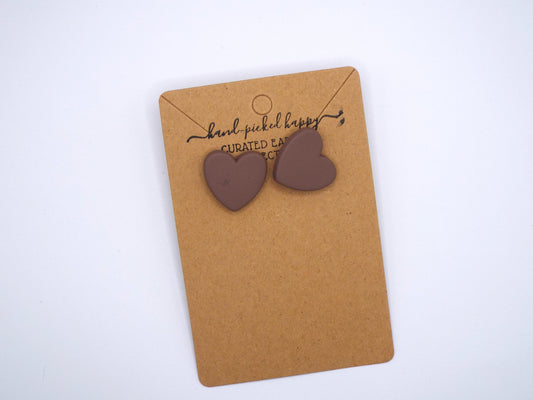 Taupe Heart Stud