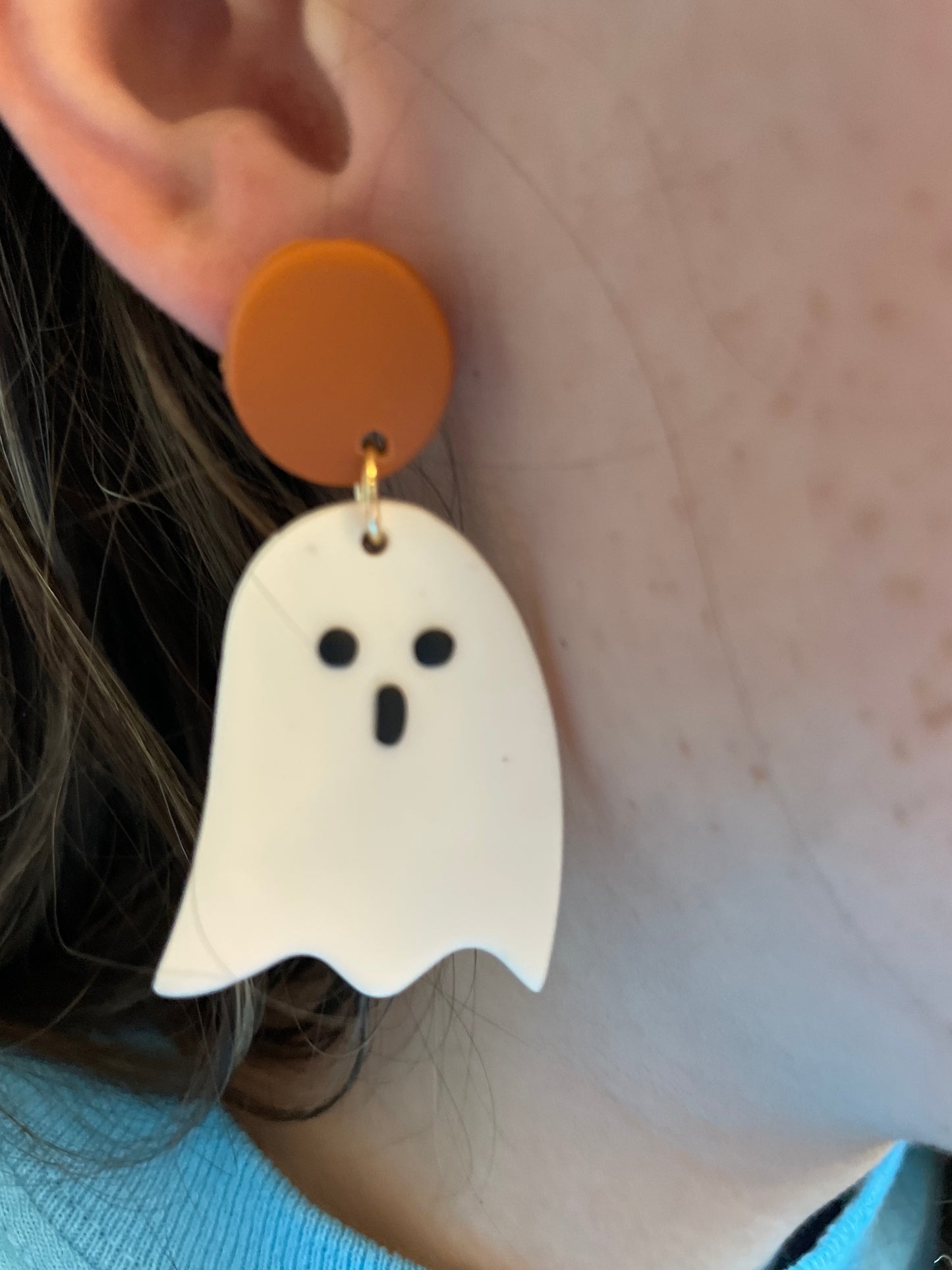 Clay Ghost with Orange Stud